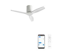CREATE / WINDCALM S/Ventilador de techo ABS blanco con Wifi y mando / 40W, Silencioso, Ø112 cm, 6 velocidades, temporizador, función verano-invierno