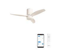 CREATE / WINDCALM S/Ventilador de techo ABS con luz blanco con Wifi y mando / 40W, Silencioso, Ø112 cm, 6 velocidades, 3 temperaturas de luz, temporizador, función verano-invierno