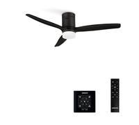 CREATE / WINDCALM S/Ventilador de techo ABS con luz negro con controlador y mando / 40W, Silencioso, Ø112 cm, 6 velocidades, 3 temperaturas de luz, temporizador, función verano-invierno