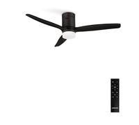 CREATE / WINDCALM S/Ventilador de techo ABS con luz negro con mando / 40W, Silencioso, Ø112 cm, 6 velocidades, 3 temperaturas de luz, temporizador, función verano-invierno