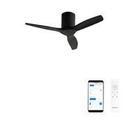CREATE / WINDCALM S/Ventilador de techo ABS negro con Wifi y mando / 40W, Silencioso, Ø112 cm, 6 velocidades, temporizador, función verano-invierno
