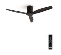 CREATE / WINDCALM/Ventilador de techo ABS negro y mando / 40W, Silencioso, Ø132 cm, 6 velocidades, temporizador, función verano-invierno