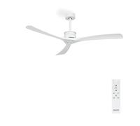CREATE / WINDLARGE/Ventilador de techo blanco con mando / 40W, XL, silencioso, 6 velocidades, Ø152 cm, temporizador, 2 alturas, función verano-invierno