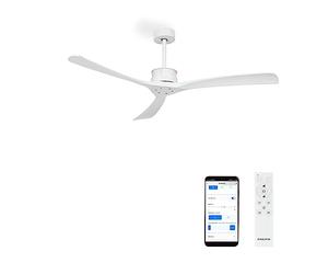 CREATE / WINDLARGE/Ventilador de techo blanco con Wifi y mando / 40W, XL, silencioso, 6 velocidades, Ø152 cm, temporizador, 2 alturas, función verano-invierno