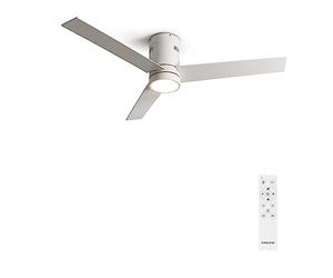 CREATE / WINDMINIMAL/Ventilador de techo con luz blanco con mando/Silencioso, función verano-invierno, 6 velocidades,temporizador 1 a 4h, 3 temperaturas de luz, 40W, Ø132 cm