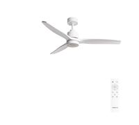 CREATE / WINDSTYLANCE M/Ventilador de techo ABS con luz blanco con mando/ 40W, Silencioso, Ø132 cm, 6 velocidades, temporizador, verano-invierno, doble altura, motor DC