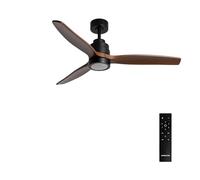 CREATE / WINDSTYLANCE M/Ventilador de techo ABS con luz negro aspas efecto madera oscura con mando/ 40W, Silencioso, Ø132 cm, 6 velocidades, temporizador, verano-invierno, doble altura
