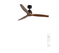 CREATE / WINDSTYLANCE M/Ventilador de techo ABS negro aspas efecto madera oscura con mando/ 40W, Silencioso, Ø132 cm, 6 velocidades, temporizador, verano-invierno, doble altura, motor DC