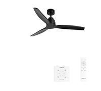 CREATE / WINDSTYLANCE M/Ventilador de techo ABS negro con controlador pared y mando / 40W, Silencioso, Ø132 cm, 6 velocidades, temporizador, verano-invierno, doble altura, motor DC