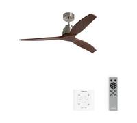 CREATE / WINDSTYLANCE M/Ventilador de techo ABS níquel aspas efecto madera oscura con controlador y mando / 40W, Silencioso, Ø132 cm, 6 velocidades, temporizador, verano-invierno, doble altura