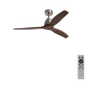 CREATE / WINDSTYLANCE M/Ventilador de techo ABS níquel aspas efecto madera oscura con mando/ 40W, Silencioso, Ø132 cm, 6 velocidades, temporizador, verano-invierno, doble altura, motor DC
