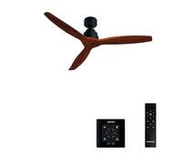 CREATE / WINDSTYLANCE NATURAL WOOD/Ventilador de techo negro aspas madera oscura con controlador y mando / 40W, Temporizador, Ø132 cm, 6 velocidades, verano-invierno, doble altura