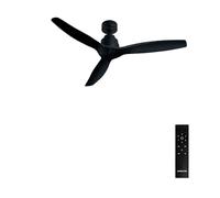 CREATE / WINDSTYLANCE NATURAL WOOD/Ventilador de techo negro con mando / 40W, Silencioso, Ø132 cm, 6 velocidades, temporizador, verano-invierno, doble altura, motor DC