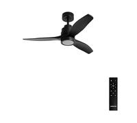 CREATE / WINDSTYLANCE S/Ventilador de techo ABS con luz negro con mando / 40W, Silencioso, Ø112 cm, 6 velocidades, temporizador, 3 temperaturas de luz, verano-invierno, doble altura, motor DC