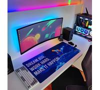 CREATE WORK PLAY Alfombrilla de escritorio grande motivacional para trabajo, alfombrilla de ratón para juegos y funda de escritorio, 35.4 x 15.7 pulgadas (900 x 400 mm) (Dream Big...)