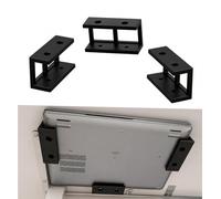 CreaTech Solutions Soporte Bajo Mesa y de Pared para Portátil, Tablet, Router, Teclado Interior 3cm | Estante Organizador Universal para Teclado, Router y Dispositivos | ABS Reforzado (Negro)