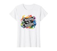 Created by The Creater Camiseta gráfica económica, Mujer, Blanco, L