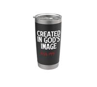 Created In God's Image Est 1991 Born Age Faith Cumpleaños Vaso térmico de acero inoxidable de doble pared