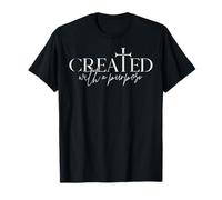 Created with A Purpose Cross Christian Ephesians 2:10 Faith Camiseta