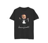 Createe Camiseta unisex con estampado de caricatura Luciano Pavarotti tenor cantante lírico, Negro , XXL
