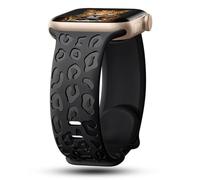 CreateGreat Correas grabadas de leopardo compatibles con Apple Watch Band de 1.575 pulgadas, 1.614 pulgadas, 1.496 pulgadas, correa de silicona compatible con iWatch Series 10, 9, 8, 7, 6, 5, 4, 3, 2,
