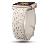 CreateGreat Correas grabadas de leopardo compatibles con Apple Watch Band de 40 mm, 41 mm, 38 mm, correa de silicona para mujer, compatible con iWatch Series 10, 9, 8, 7, 6, 5, 4, 3, 2, 1, SE Ultra,