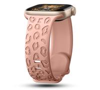CreateGreat Correas grabadas de leopardo compatibles con Apple Watch Band de 42 mm, 44 mm, 45 mm, 46 mm, 49 mm, para mujer, correa de silicona de guepardo compatible con iWatch Series 10, 9, 8, 7, 6,