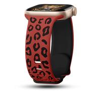CreateGreat - Pulsera de silicona bicolor con grabado de leopardo compatible con Apple Watch 41mm, 40mm, 38mm, 45mm, 44mm, 42mm, iWatch Series SE 8 7 6 5 4 3