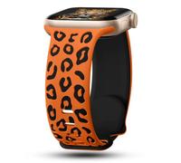 CreateGreat - Pulsera de silicona bicolor con grabado de leopardo compatible con Apple Watch 41mm, 40mm, 38mm, 45mm, 44mm, 42mm, iWatch Series SE 8 7 6 5 4 3