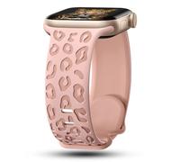 CreateGreat - Pulsera de silicona bicolor con grabado de leopardo compatible con Apple Watch 41mm, 40mm, 38mm, 45mm, 44mm, 42mm, iWatch Series SE 8 7 6 5 4 3