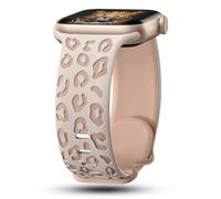 CreateGreat - Pulsera de silicona bicolor con grabado de leopardo compatible con Apple Watch 41mm, 40mm, 38mm, 45mm, 44mm, 42mm, iWatch Series SE 8 7 6 5 4 3