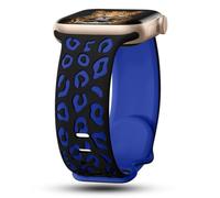 CreateGreat - Pulsera de silicona bicolor con grabado de leopardo compatible con Apple Watch 41mm, 40mm, 38mm, 45mm, 44mm, 42mm, iWatch Series SE 8 7 6 5 4 3