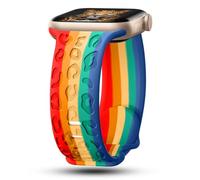 CreateGreat - Pulsera de silicona bicolor con grabado de leopardo compatible con Apple Watch 41mm, 40mm, 38mm, 45mm, 44mm, 42mm, iWatch Series SE 8 7 6 5 4 3