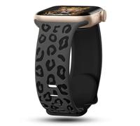 CreateGreat - Pulsera de silicona bicolor con grabado de leopardo compatible con Apple Watch 41mm, 40mm, 38mm, 45mm, 44mm, 42mm, iWatch Series SE 8 7 6 5 4 3