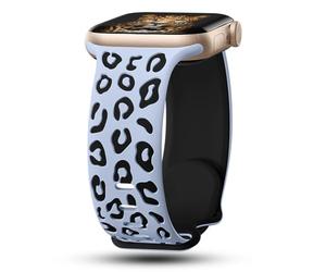 CreateGreat - Pulsera de silicona bicolor con grabado de leopardo compatible con Apple Watch 41mm, 40mm, 38mm, 45mm, 44mm, 42mm, iWatch Series SE 8 7 6 5 4 3