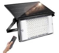 CREATESTAR Foco Led Exterior Solar, 100W Luz Solar con Sensor de Movimiento,6000aAh Luce Solares Exterior con 3 Modos,IP65 Impermeable Lampara solar para Jardín Garaje Patio