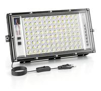 CREATESTAR Focos LED Exterior 100W, Proyector LED Exterior, foco exterior de Floodlight, IP65 Impermeable foco blanco frío de, luz de inundación para almacén jardín garaje patio (1)