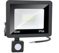 CREATESTAR Focos LED Exterior con Sensor de Movimiento 30W, 3000LM IP66 Impermeable Proyector LED Exterior, foco exterior de Floodlight foco 6500K, luz de inundación para almacén garaje jardín patio