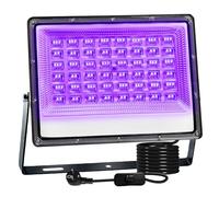 CREATESTAR Luz Negra Ultravioleta, 100W Foco de luz negra LED impermeable IP66 Luz UV, luces negras para iluminación de escenario, Bar Discoteca, fiesta luminosa, Halloween, Pinta Corporal