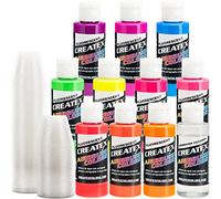 Createx KIT-F10 Flourescent 10 Airbrush Colors botellas de 2 oz