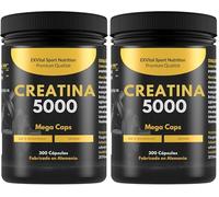 Creatina 5000 Mega Caps, 5000 mg creatina monohidratada/día, 300 cápsulas veganas, 100% pura, control laboratorio (Paquete de 2)