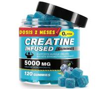 Creatina Gominolas 5000mg Sin Azúcar 120 Unidades - Gominolas de Creatina Monohidrato Pura para Aumento Masa Muscular y Energía - Creatine Gummies Veganas, Sin Gluten, Keto y Sin-GMO