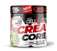 Creatina Monohidratada 100% Pura Sin Aditivos y Sin Azucar (300g) Suplemento Deportivo de Creatina en Polvo para Aumento de Fuerza y Recuperación Muscular - Consumo Diario CreaCore (Ice Twist)