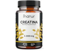 Creatina Monohidratada 3000mg, 110 Cápsulas vegetales, 1 Mes de Suministro - Suplemento Deportivo Apto para Veganos, 4 Cápsulas al Día, Sin OGM ni Estearato de Magnesio