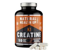 Creatina monohidratada - Complemento alimenticio que facilita el aumento de la masa muscular y refuerza la resistencia y mejora el rendimiento físico. No-GMO |100% Vegano | GMP QUALITY - 180 cápsulas