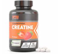 Creatina Monohidratada Creapure - Sabor Fresa Masticable y Fácil Disolución - Creatina Competition Mega Plus - 150 Comprimidos de 1g de - Creapure Competition Para Deportistas de Alto Rendimiento