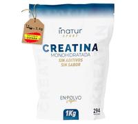 Creatina Monohidratada en polvo 1kg / 294 dosis - 100% Creatina Monohidrato Micronizada - Pura - Sin aditivos - Sin Sabor - Vegana - SIN GLUTEN - Incluye dosificador - Alta solubilidad