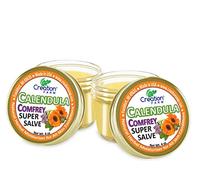 Creation Pharm Bálsamo De Caléndula Y Consolda, 8 Oz (2 Botellas De 4 Oz), Creation Farm. Alivia el culito del bebé. Crema de manos para piel seca y agrietada, tatuajes y barbas. Cultivado y