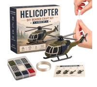 Creations Puzzles 3D en perlas helicóptero 3D pequeño ocio creativo hecho a mano, kits bordado perlas adultos avión caza y tanque, para cumpleaños, de vacaciones interior casa L