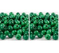 Creativ 100263 Cuentas de madera, diámetro: 8 mm, verde, 15 g, aprox. 100 unidades (Paquete de 2)